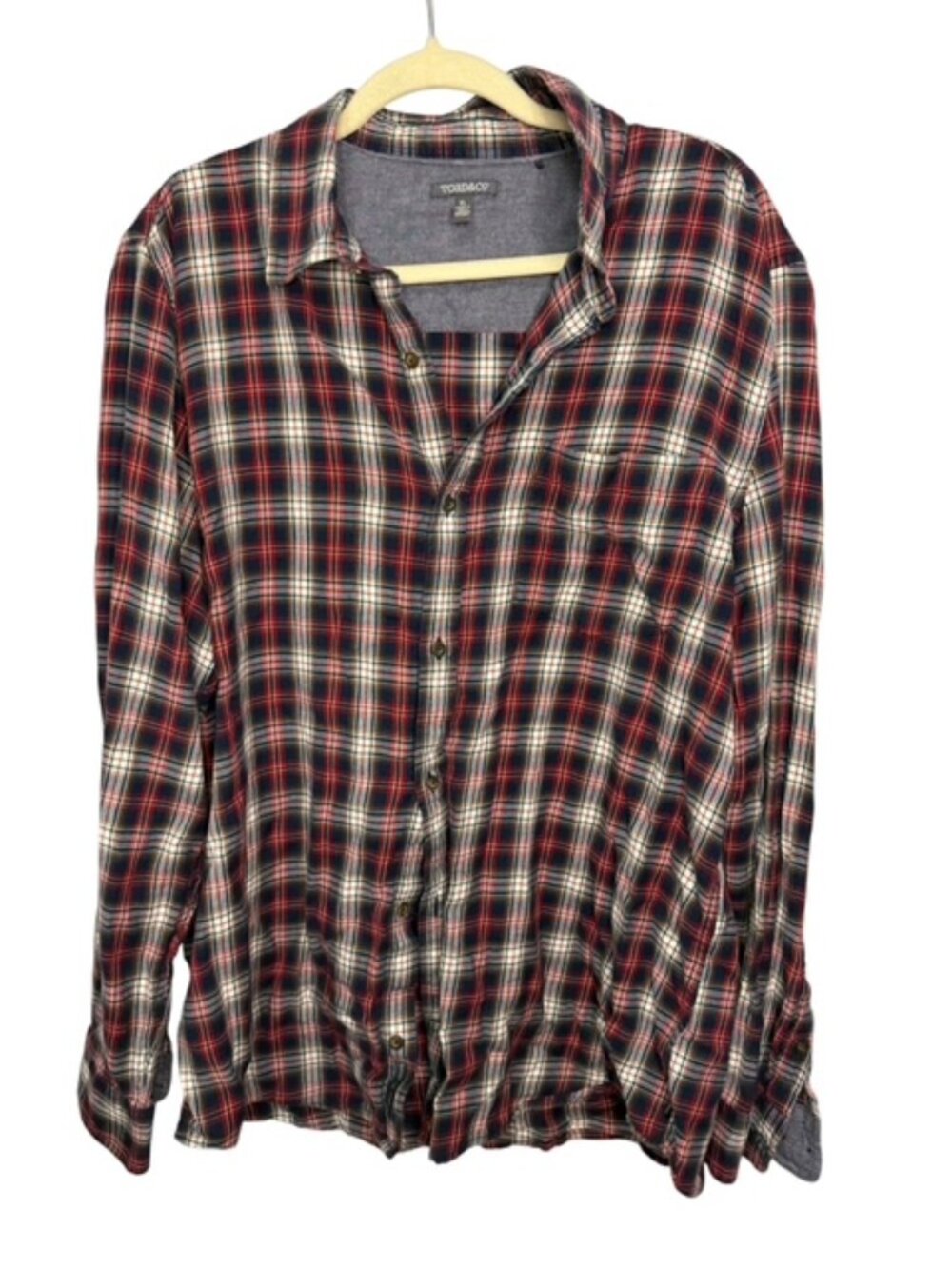 Toad & Co Shirt Men's XL Plaid Outdoor Hiking Camping Lumberjack Red Blue